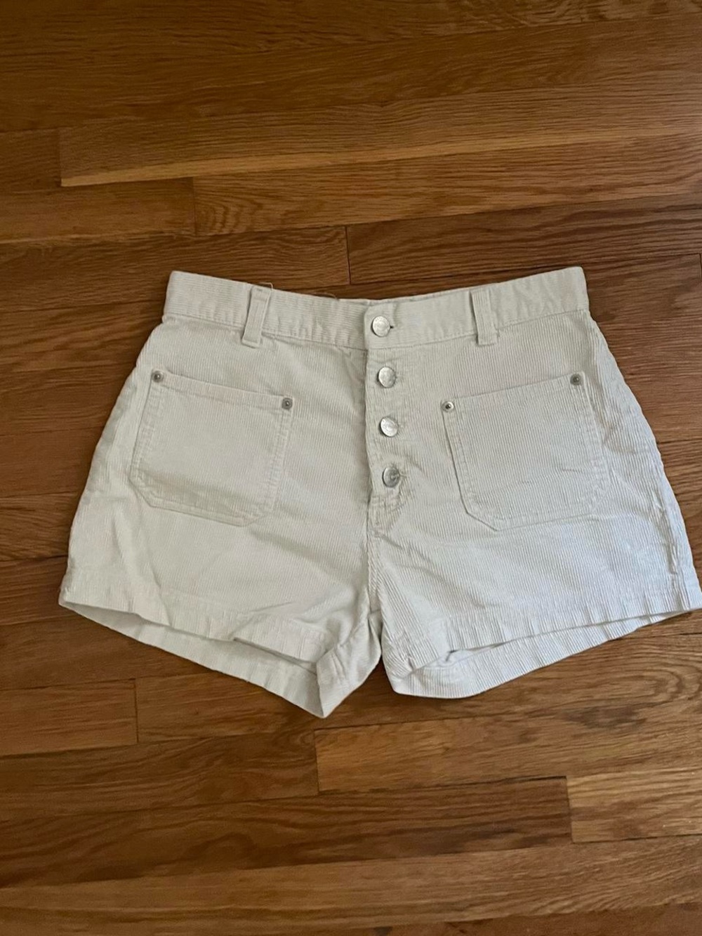 blue asphalt corduroy shorts